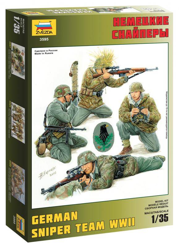 SCALE ASSEMBLY KIT COMPATIBLE WITH GERMAN SNIPER TEAM WWII KIT 1:35 ZVEZDA Z3595