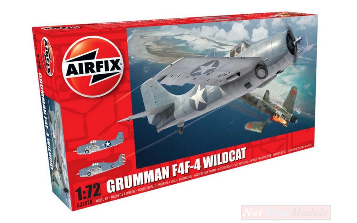 KIT DE MONTAGE À L'ÉCHELLE COMPATIBLE AVEC LE KIT GRUMMAN F4F-4 WILDCAT 1:72 AIRFIX AX2070