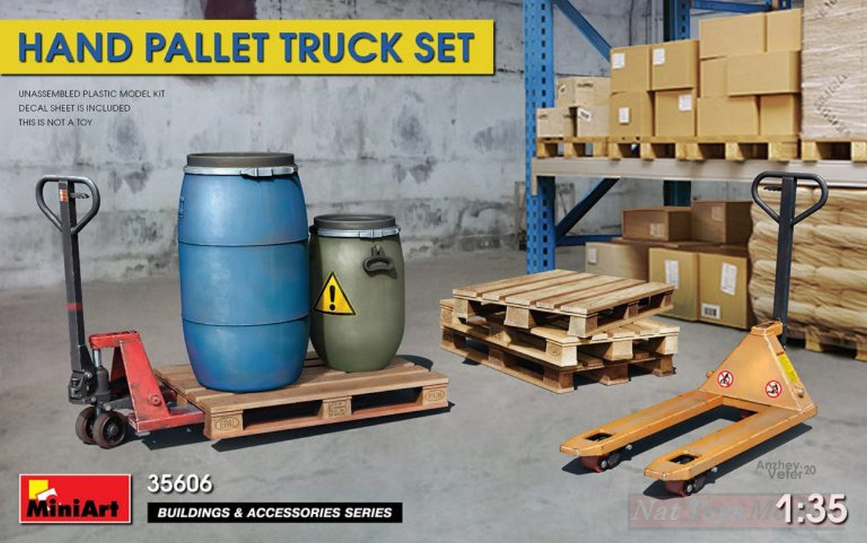 KIT À ASSEMBLER À L'ÉCHELLE COMPATIBLE AVEC LE KIT DE TRANSPALETE MANUEL 1:35 MINIART MIN35606