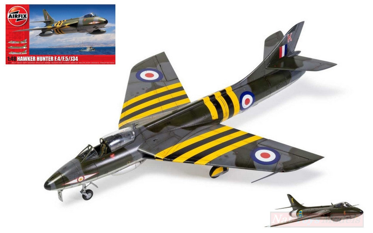KIT DA MONTARE IN SCALA COMPATIBILE CON HAWKER HUNTER F.4 /F.5 /J.34 KIT 1:48 AIRFIX A09189