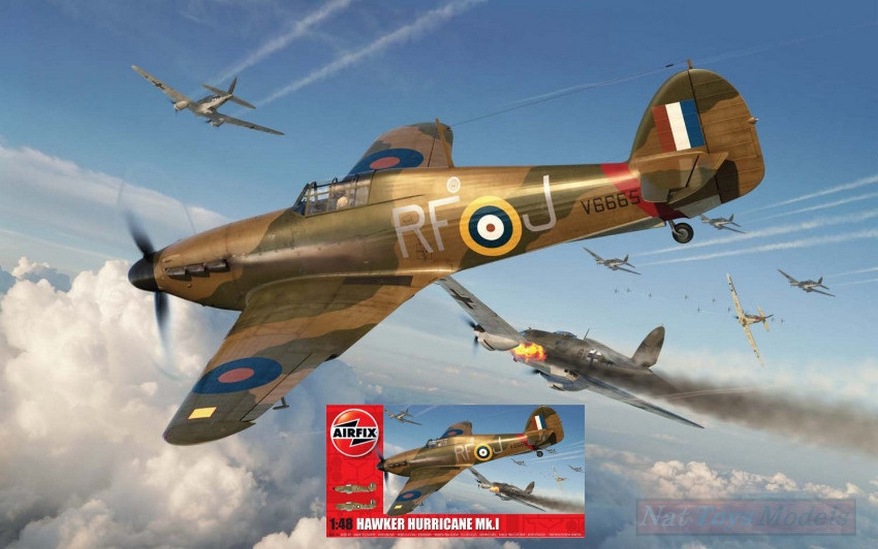 KIT DA MONTARE IN SCALA COMPATIBILE CON HAWKER HURRICANE Mk1 KIT 1:48 AIRFIX A05127A