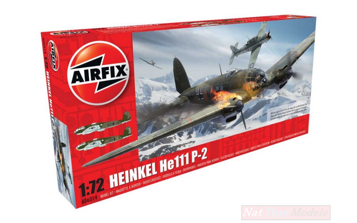 KIT DE MONTAGE À L'ÉCHELLE COMPATIBLE AVEC HEINKEL He.111 P2 KIT 1:72 AIRFIX AX6014