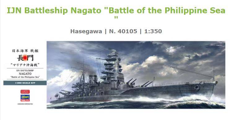 KIT DA MONTARE IN SCALA COMPATIBILE CON IJN BATTLESHIP NAGATO BATTLE OF PHILIPPINE SEA KIT 1:350 HASEGAWA HA40105