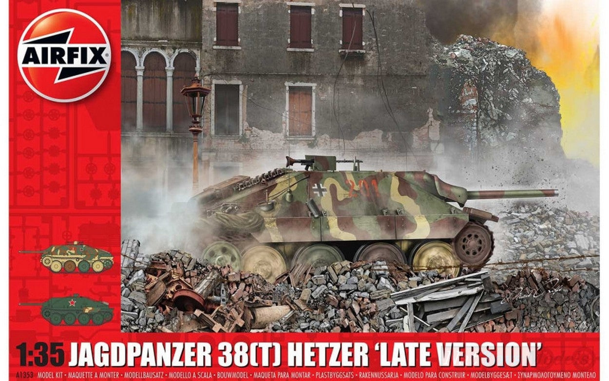 KIT DE MONTAGE À L'ÉCHELLE COMPATIBLE AVEC JAGDPANZER 38 t HETZER KIT VERSION LATE 1:35 AIRFIX A1353