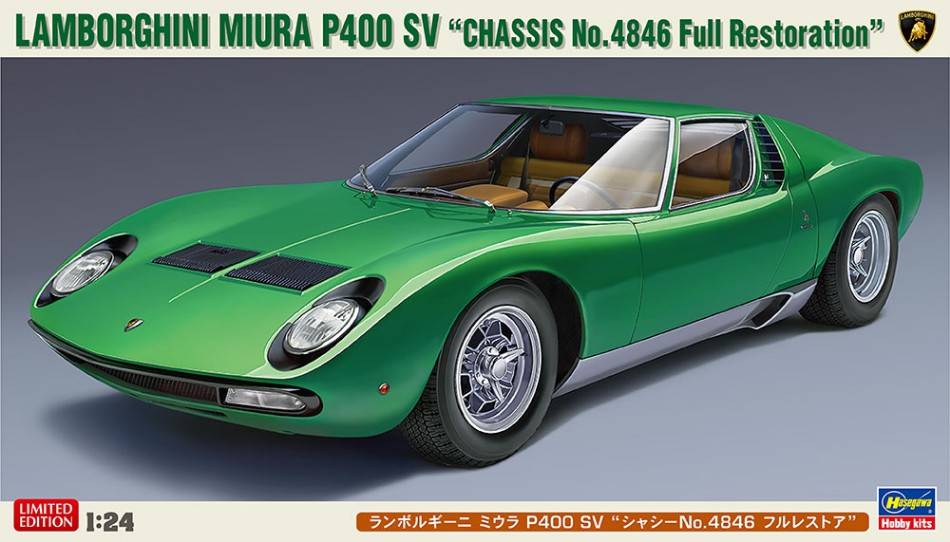 KIT DA MONTARE IN SCALA COMPATIBILE CON LAMBORGHINI MIURA P400 SV CHASSIS 4846 KIT 1:24 HASEGAWA HA20652