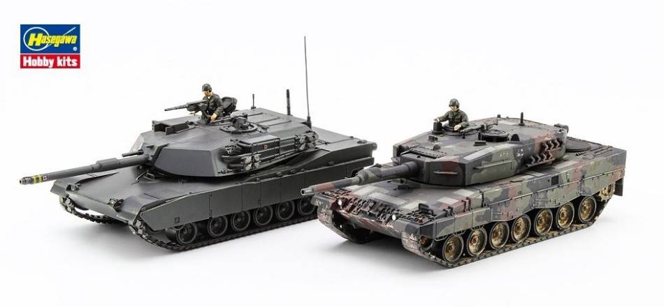 KIT DA MONTARE IN SCALA COMPATIBILE CON M1 ABRAMS & LEOPARD 2 KIT 1:72 HASEGAWA HA30069