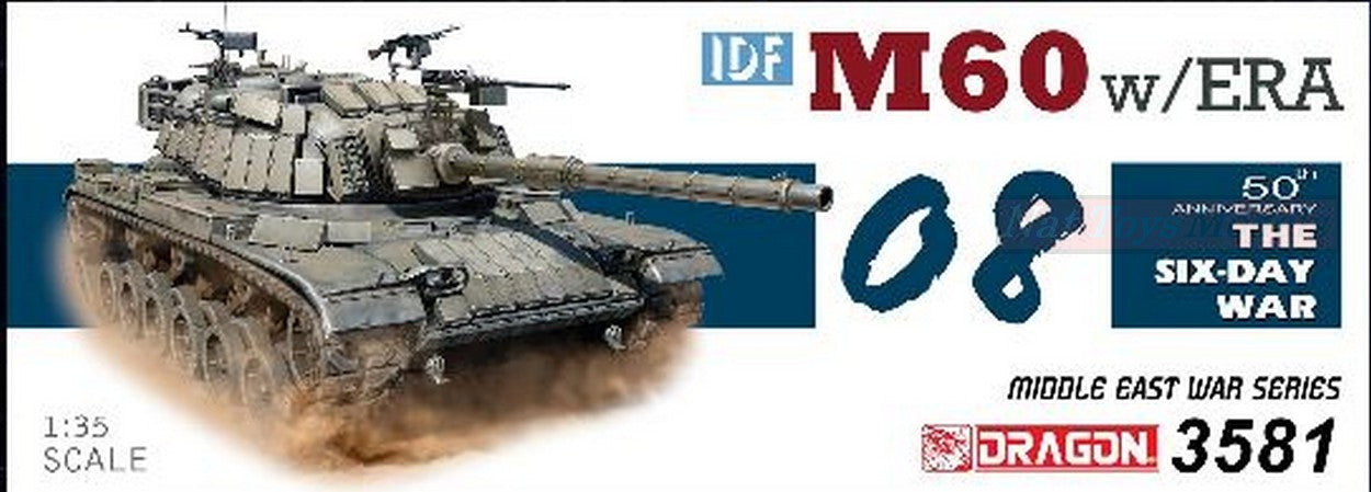 KIT D'ASSEMBLAGE À L'ÉCHELLE COMPATIBLE AVEC M60 W/ERA THE SIX DAY WAR KIT 1:35 DRAGON D3581