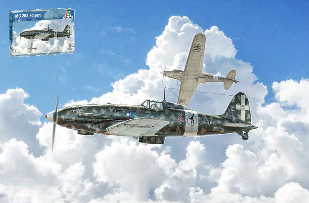 KIT À ASSEMBLER À L'ÉCHELLE COMPATIBLE AVEC LE KIT MC 202 FOLGORE 1:72 ITALERI IT1439