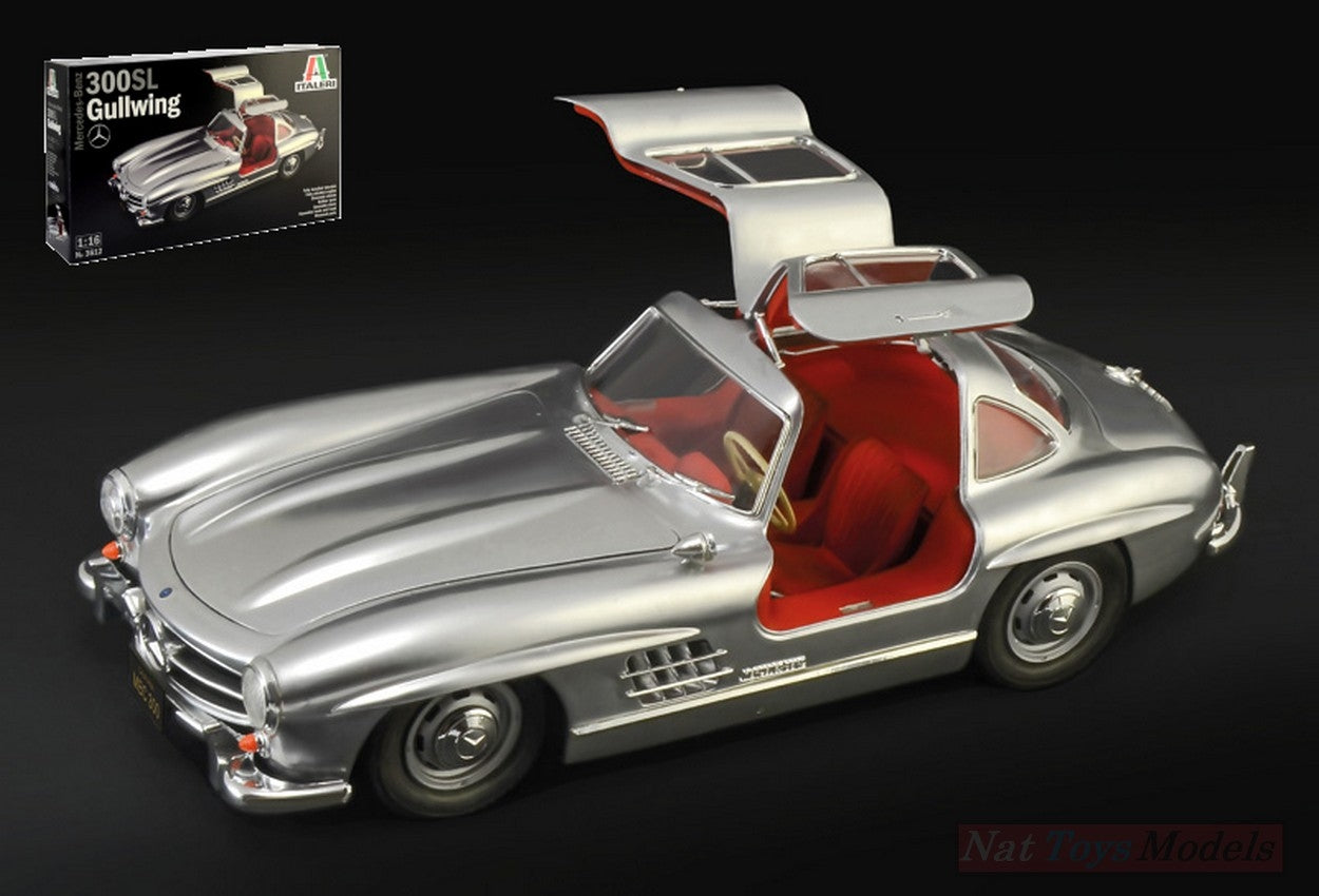 KIT DE MONTAGE À L'ÉCHELLE COMPATIBLE AVEC KIT MERCEDES 300SL GULLWING 1:16 ITALERI IT3612