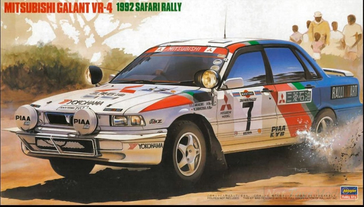 KIT DE MONTAGE À L'ÉCHELLE COMPATIBLE AVEC MITSUBISHI GALANT VR4 SAFARI RALLY 1992 KIT 1:24 HASEGAWA HA20307