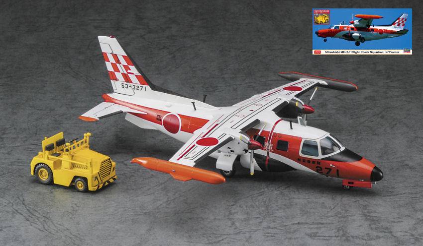 KIT DE MONTAGE À L'ÉCHELLE COMPATIBLE AVEC L'ESCADRON DE CONTRÔLE DE VOL MITSUBISHI MU-2J AVEC KIT DE TRACTEUR 1:72 HASEGAWA HA02370