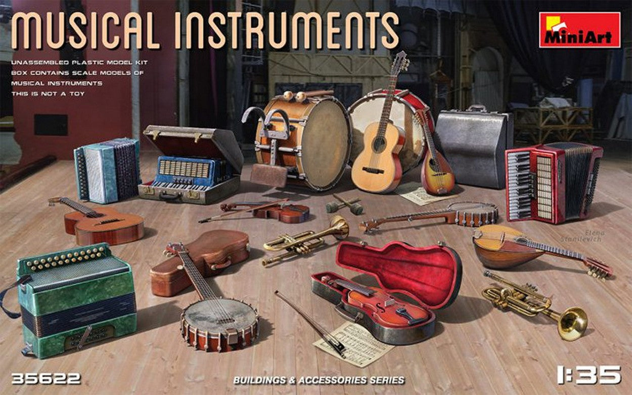 KIT DE MONTAGE À L'ÉCHELLE COMPATIBLE AVEC LE KIT D'INSTRUMENTS DE MUSIQUE 1:35 MINIART MIN35622