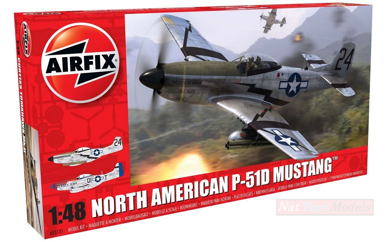 KIT DE MONTAGE À L'ÉCHELLE COMPATIBLE AVEC LE KIT NORD-AMÉRICAIN P-51D MUSTANG 1:48 AIRFIX AX5131
