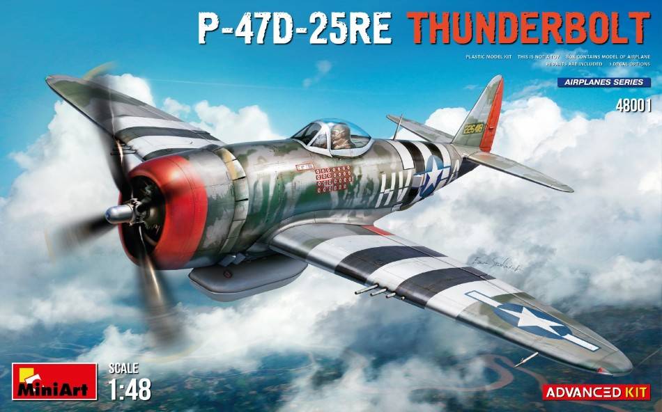 KIT D'ASSEMBLAGE À L'ÉCHELLE COMPATIBLE AVEC LE KIT AVANCÉ THUNDERBOLT P-47D-25RE 1:48 MINIART MIN48001