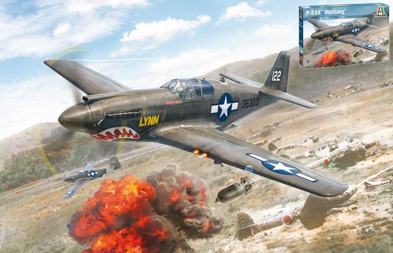 KIT DE MONTAGE À L'ÉCHELLE COMPATIBLE AVEC LE KIT P-51 A MUSTANG 1:72 ITALERI IT1423