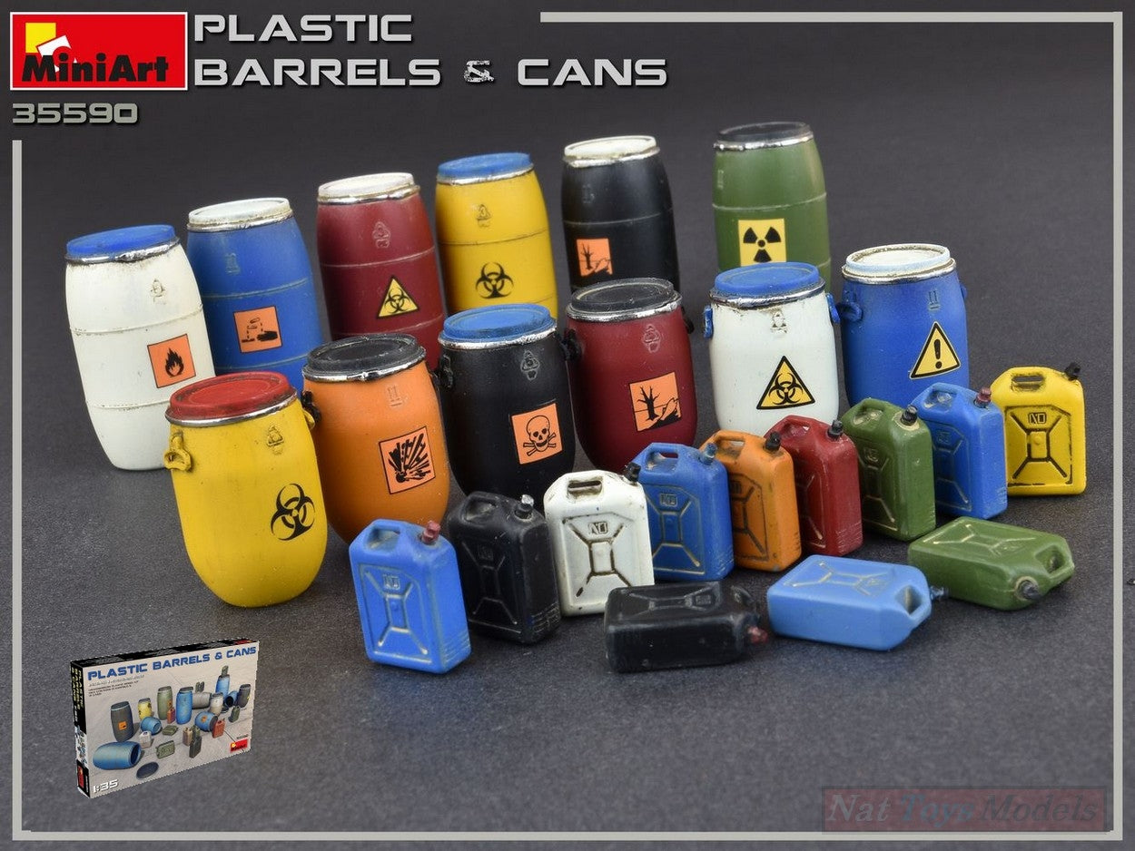 KIT À ASSEMBLER À L'ÉCHELLE COMPATIBLE AVEC LES BARILS ET CANETTES EN PLASTIQUE KIT 1:35 MINIART MIN35590