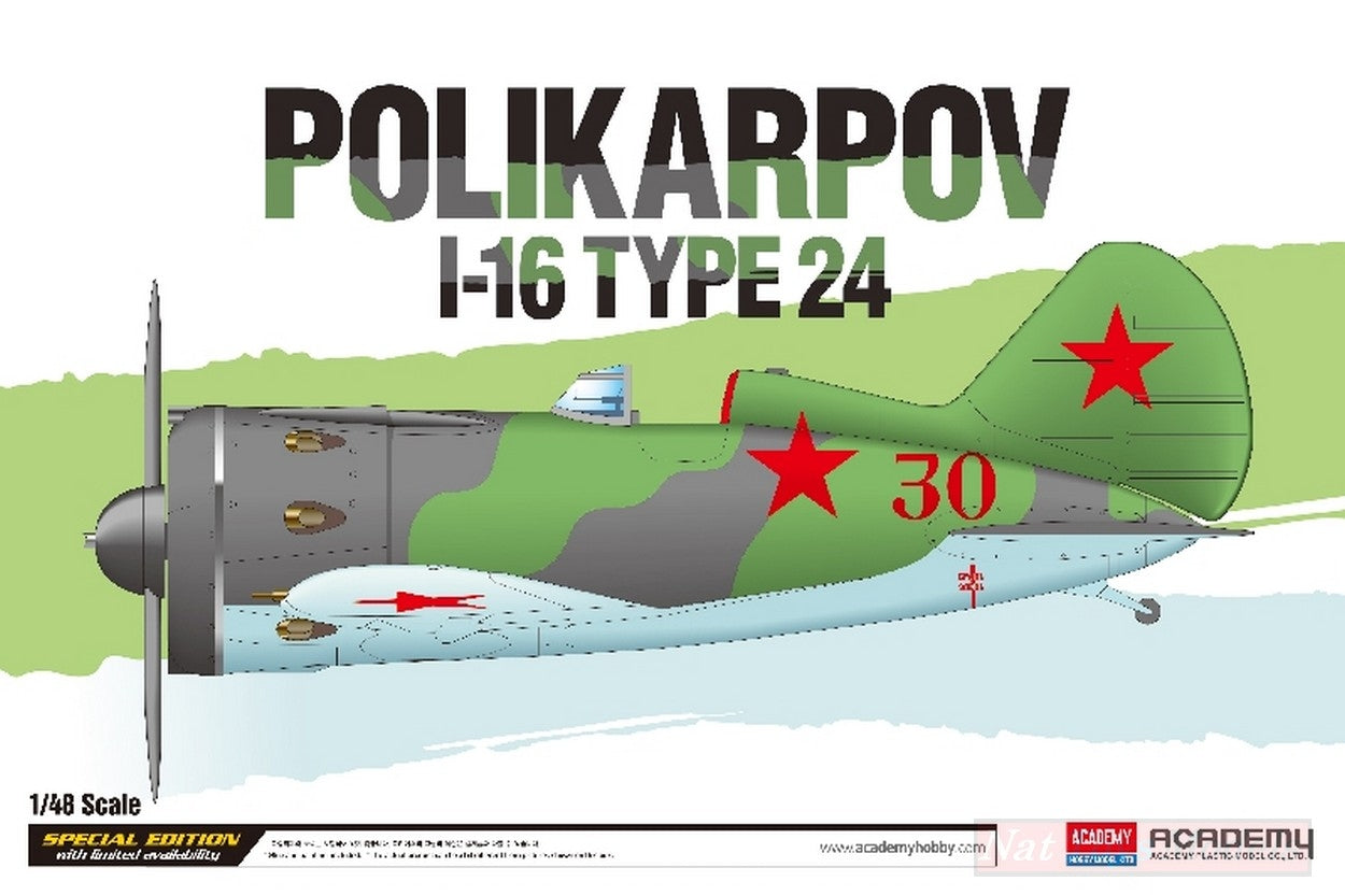 SCALE ASSEMBLY KIT COMPATIBLE WITH POLIKARPOV I-16 TYPE 24 KIT 1:48 ACADEMY ACD12314