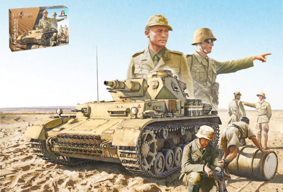 KIT DA MONTARE IN SCALA COMPATIBILE CON Pz.IV F1/F2/G WITH AFRIKA KORPS EL ALAMEIN KIT 1:35 ITALERI IT6593
