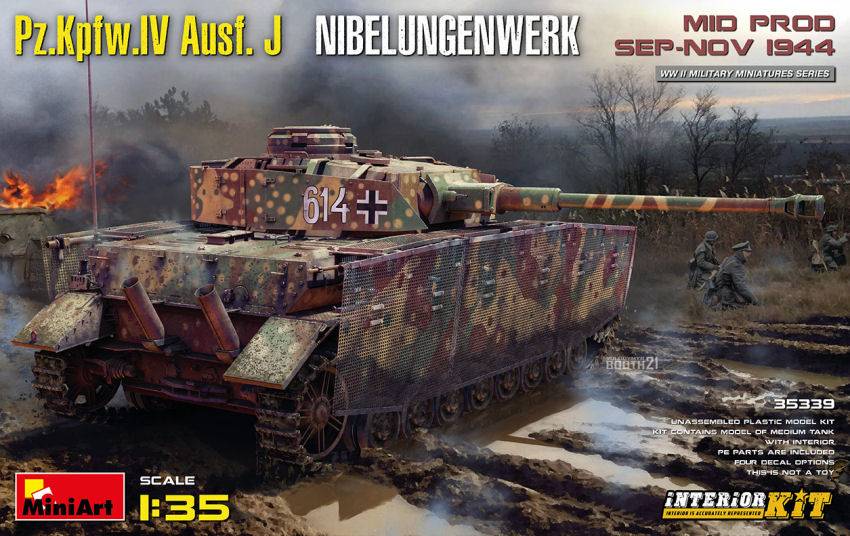 KIT À ASSEMBLER À L'ÉCHELLE COMPATIBLE AVEC Pz.Kpfw.IV Ausf.J NIBELUNGENWERK MID PROD.INTERIOR KIT 1:35 MINIART MIN35339