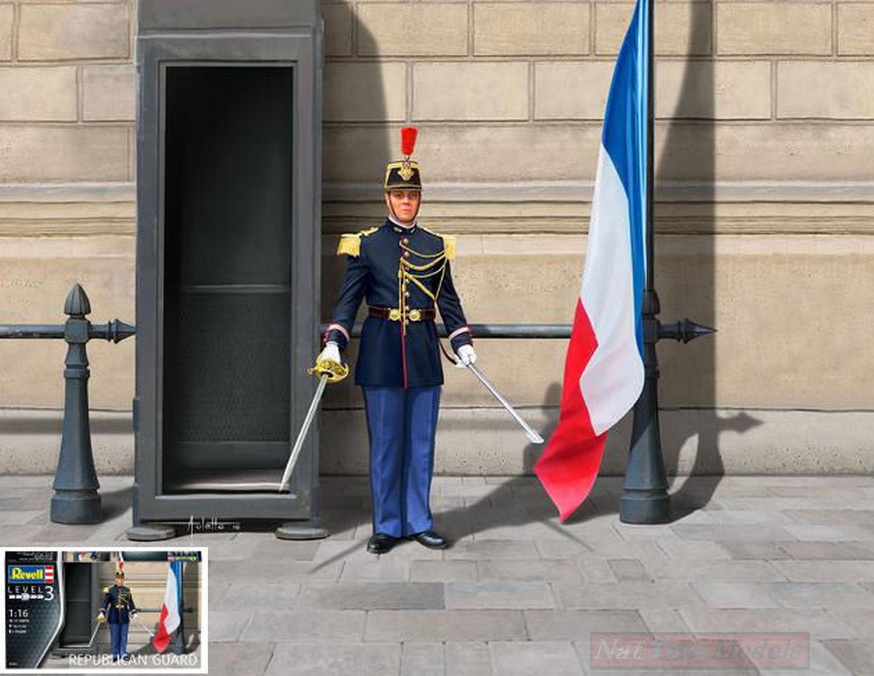 KIT DE MONTAGE À L'ÉCHELLE COMPATIBLE AVEC LE KIT DE GARDE RÉPUBLICAINE 1:16 REVELL RV02803