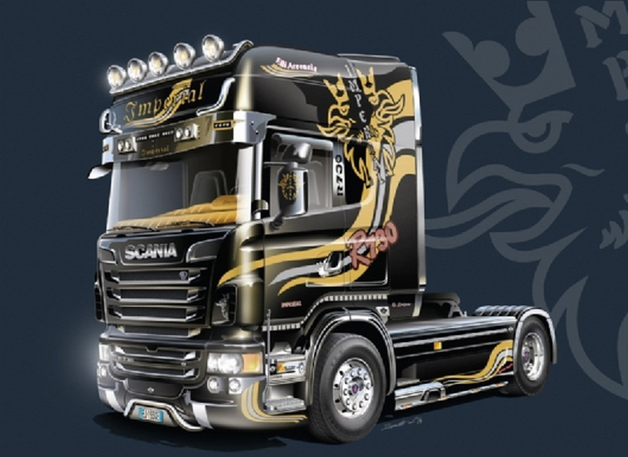 KIT DA MONTARE IN SCALA COMPATIBILE CON SCANIA R V8 TOPLINE "IMPERIAL" KIT 1:24 ITALERI IT3883