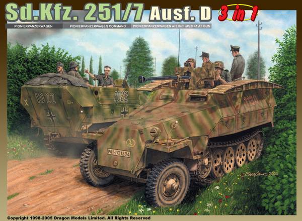 SCALE ASSEMBLY KIT COMPATIBLE WITH SD.KFZ 251/7 AUSF.D (3 IN 1) KIT 1:35 DRAGON D6223