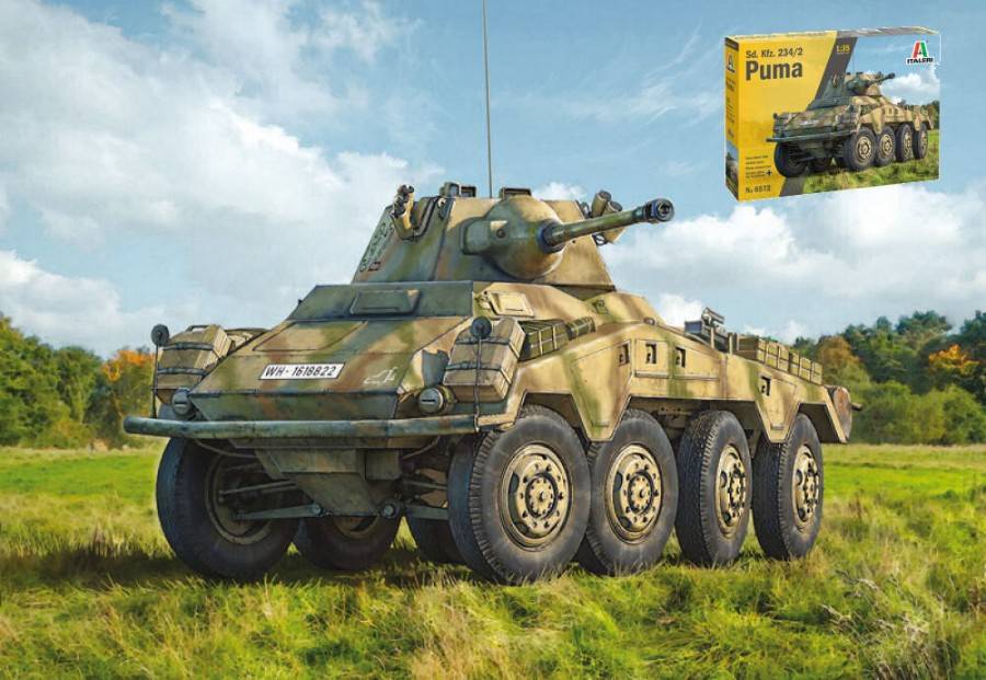 KIT DA MONTARE IN SCALA COMPATIBILE CON SD.KFZ.234/2 PUMA KIT 1:35 ITALERI IT6572