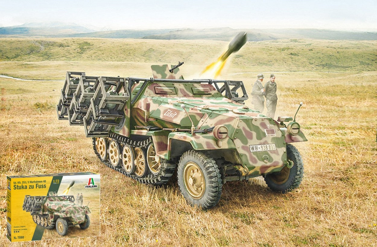 KIT DA MONTARE IN SCALA COMPATIBILE CON SD.KFZ.251/1 STUKA ZU FUSS KIT 1:72 ITALERI IT7080