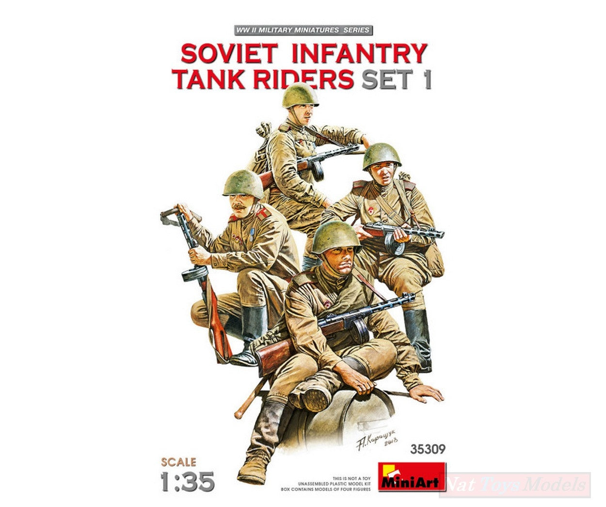 KIT DA MONTARE IN SCALA COMPATIBILE CON SOVIET INFANTRY TANK RIDERS SET 1 KIT 1:35 MINIART MIN35309