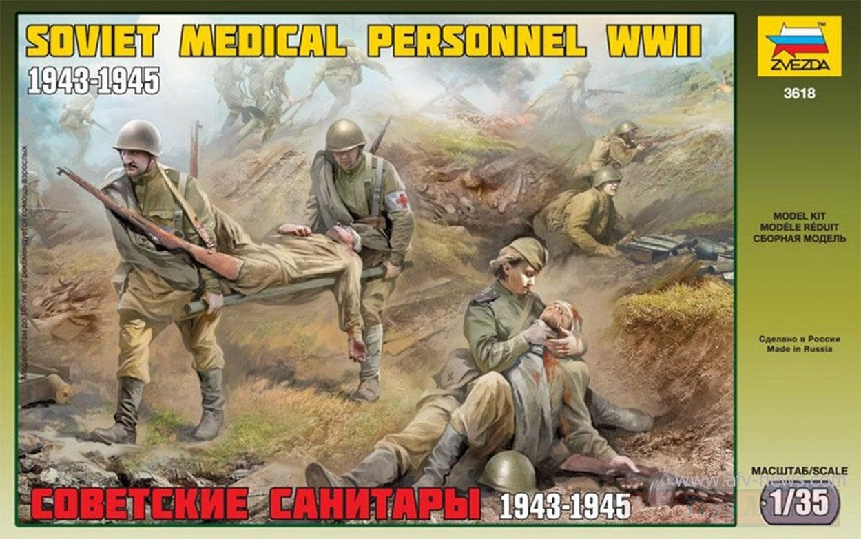 KIT DA MONTARE IN SCALA COMPATIBILE CON SOVIET MEDICAL PERSONNEL WWII KIT 1:35 ZVEZDA Z3618