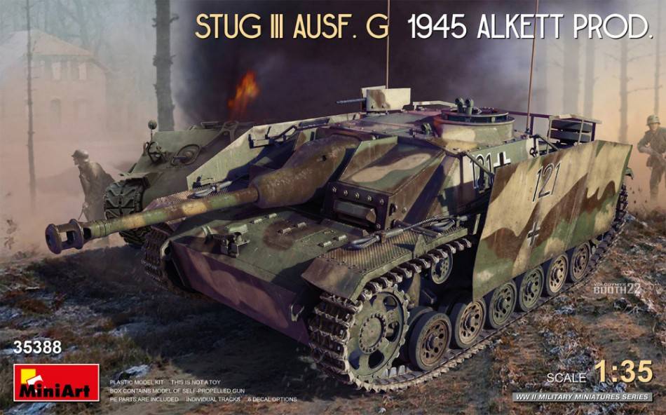 KIT DA MONTARE IN SCALA COMPATIBILE CON STUG III AUSF. G 1945 ALKETT PROD. KIT 1:35 MINIART MIN35388