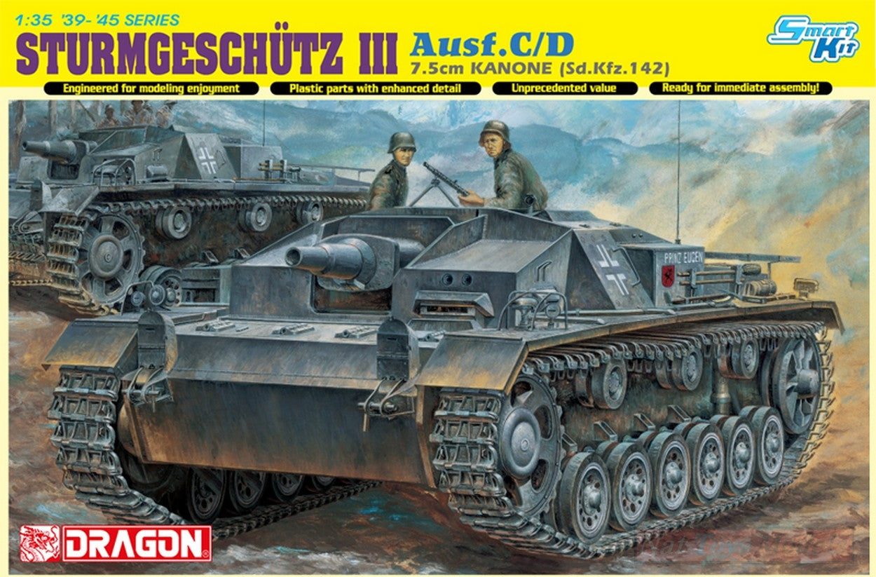 KIT DE MONTAGE À L'ÉCHELLE COMPATIBLE AVEC LE KIT STURMGESCHUTZ 7.5 KANONE 1:35 DRAGON D6851