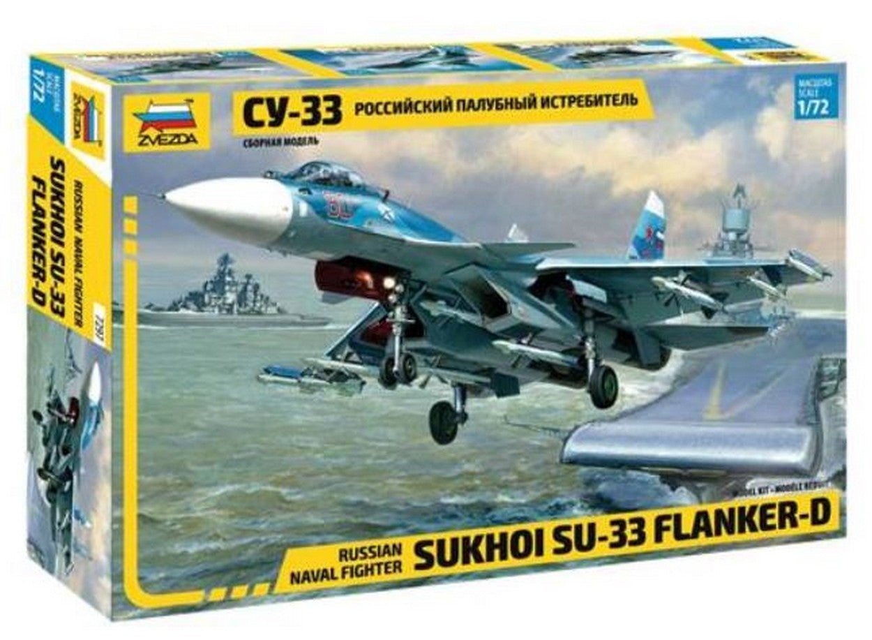 KIT D'ASSEMBLAGE À L'ÉCHELLE COMPATIBLE AVEC LE KIT DE COMBATTANT DE LA MARINE RUSSE SUKHOI SU-33 FLANKER-D 1:72 ZVEZDA Z7297