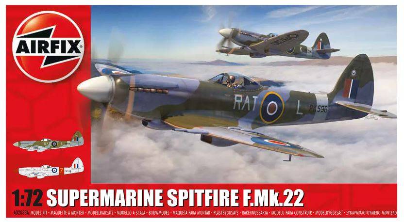 KIT DA MONTARE IN SCALA COMPATIBILE CON SUPERMARINE SPITFIRE F MK 22 KIT 1:72 AIRFIX A02033A