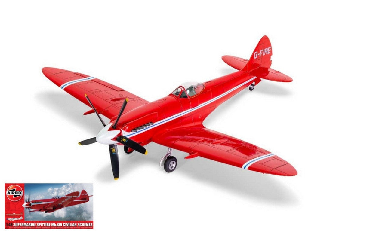 SCALE ASSEMBLY KIT COMPATIBLE WITH SUPERMARINE SPITFIRE MKXIV RACE SCHEMES KIT 1:48 AIRFIX A05139