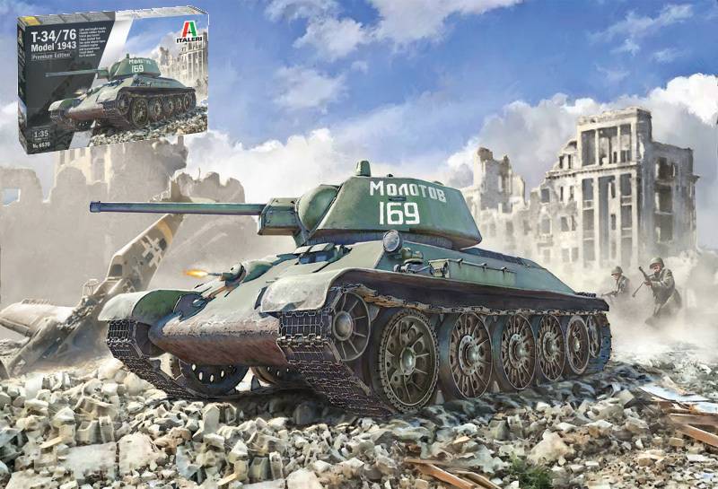 KIT DA MONTARE IN SCALA COMPATIBILE CON T-34/76 MODEL 1943 KIT 1:35 ITALERI IT6570