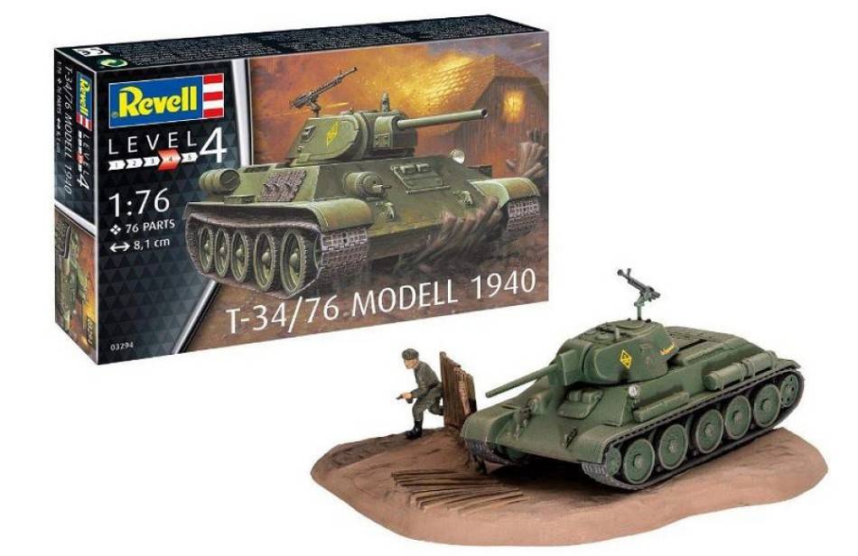 SCALE ASSEMBLY KIT COMPATIBLE WITH T-34/76 MODEL 1940 KIT 1:76 REVELL RV03294