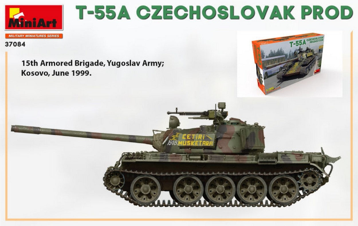 KIT DE MONTAGE À L'ÉCHELLE COMPATIBLE AVEC LE KIT DE PROD. TCHÉCOSLOVAQUE T-55A 1:35 MINIART MIN37084