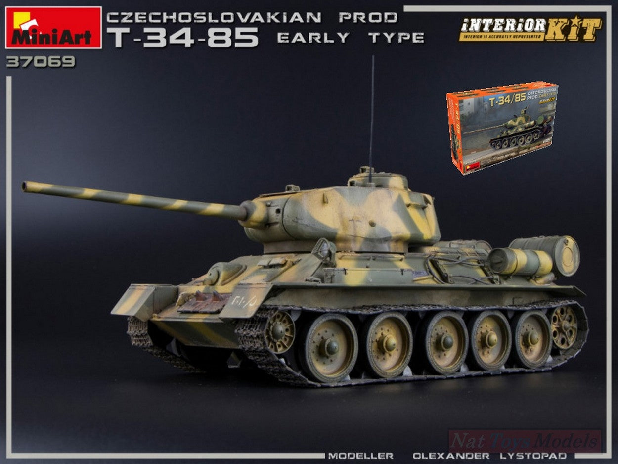 SCALE ASSEMBLY KIT COMPATIBLE WITH T34/85 CZECHOSLOVAK PROD.EARLY TYPE INTERIOR KIT 1:35 MINIART MIN37069