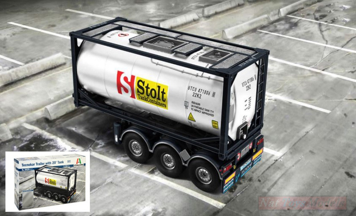 KIT DA MONTARE IN SCALA COMPATIBILE CON TECNOKAR 20 TANK TRAILER KIT 1:24 ITALERI IT3929