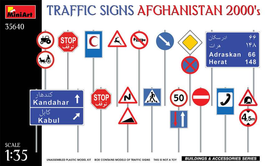 KIT DE MONTAGE À L'ÉCHELLE COMPATIBLE AVEC LES SIGNAUX DE SIGNALISATION AFGANISTAN ANNÉES 2000 KIT 1:35 MINIART MIN35640