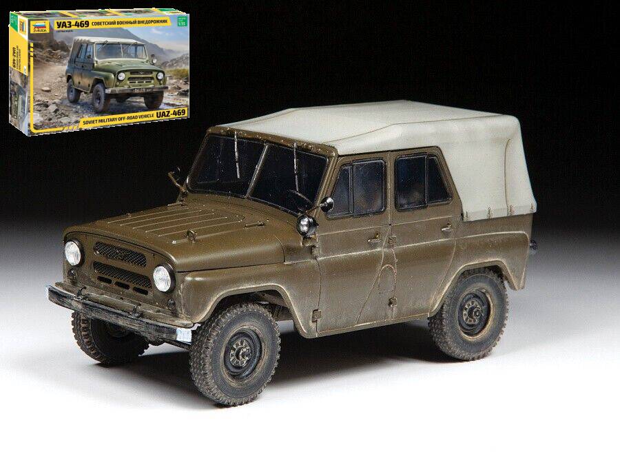 KIT DA MONTARE IN SCALA COMPATIBILE CON UAZ 469 SOVIET MILITARY OFF-ROAD VEHICLE KIT 1:35 ZVEZDA Z3629