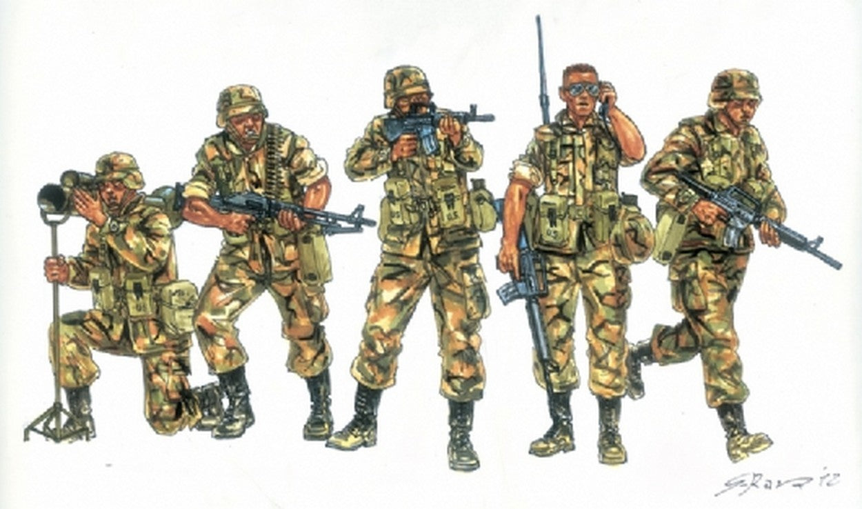 KIT À ASSEMBLER À L'ÉCHELLE COMPATIBLE AVEC L'INFANTERIE AMÉRICAINE DES ANNÉES 90 KIT 1:72 ITALERI IT6168