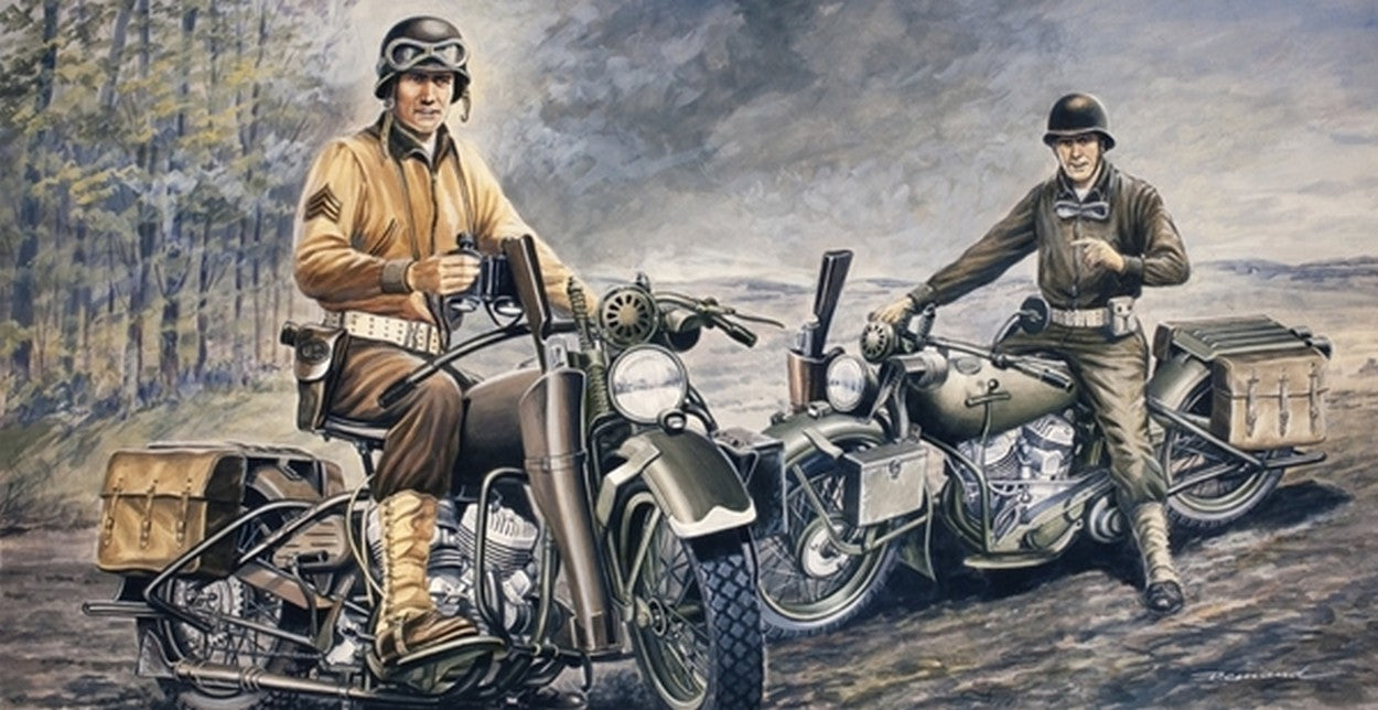 KIT À ASSEMBLER À L'ÉCHELLE COMPATIBLE AVEC USMOTORCYCLES WWII KIT 1:35 ITALERI IT0322