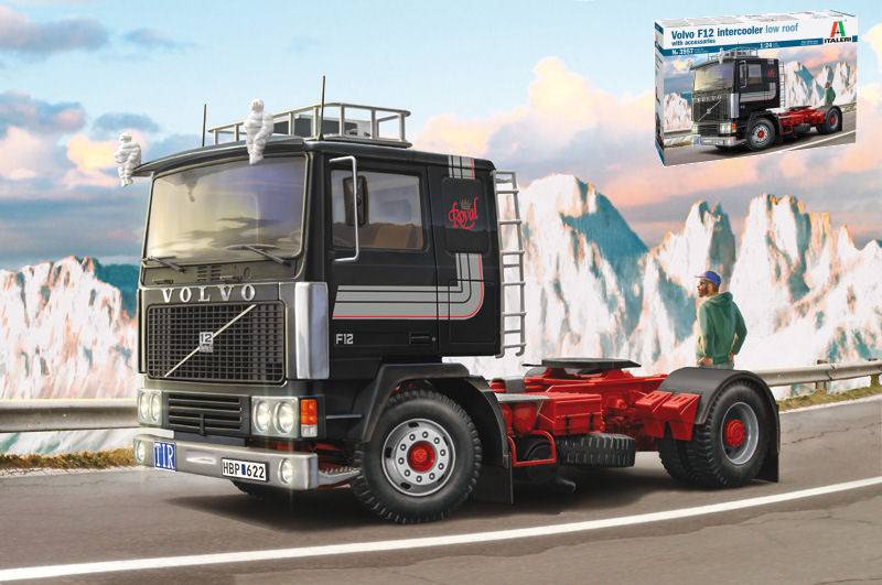 KIT DA MONTARE IN SCALA COMPATIBILE CON VOLVO F-12 INTERCOOLER LOW ROOF W/ACCESSORIES KIT 1:24 ITALERI IT3957