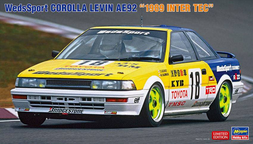 KIT DE MONTAGE À L'ÉCHELLE COMPATIBLE AVEC WedsSPORT COROLLA LEVIN AE92 1989 INTER TEC KIT 1:24 HASEGAWA HA20531