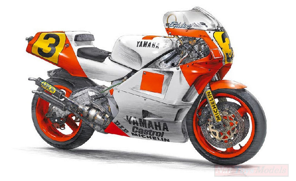 SCALE ASSEMBLY KIT COMPATIBLE WITH YAMAHA YZR500 E.LAWSON 1988 N.3 WORLD CHAMPION 500cc KIT 1:12 HASEGAWA HASBK3