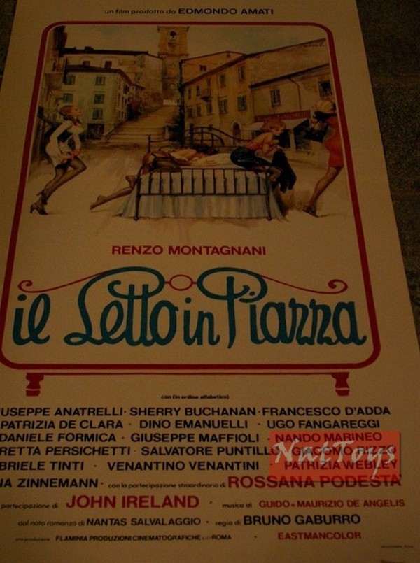 Film Poster THE BED IN THE SQUARE with Renzo Montagnani Original Cinema Poster