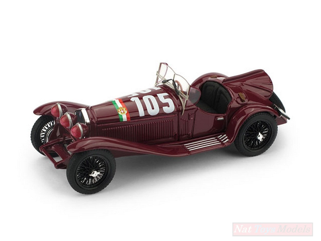 MODELLINO IN SCALA COMPATIBILE CON ALFA ROMEO 2300 N.105 ACCIDENT MM 1932 T.NUVOLARI-G.B.GUIDOTTI 1:43 BRUMM BM0078B