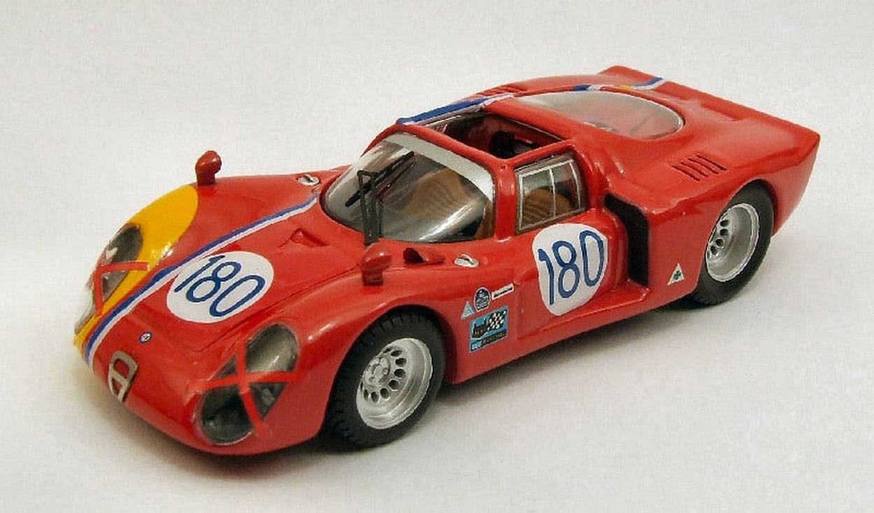 MODELLINO IN SCALA COMPATIBILE CON ALFA ROMEO 33.2 N.180 RETIRED TARGA FLORIO 1968 GOSSELIN-TROSCH 1:43 BEST MODEL BT9390